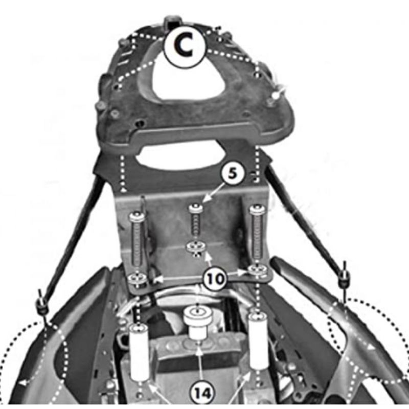 KAPPA STELAŻ KUFRA CENTRALNEGO YAMAHA T-MAX 500 (08-11), T-MAX 530 (1