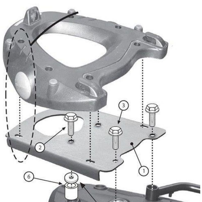 KAPPA STELAŻ KUFRA CENTRALNEGO BMW F 650GS (08-17), F 700GS (13-17), 