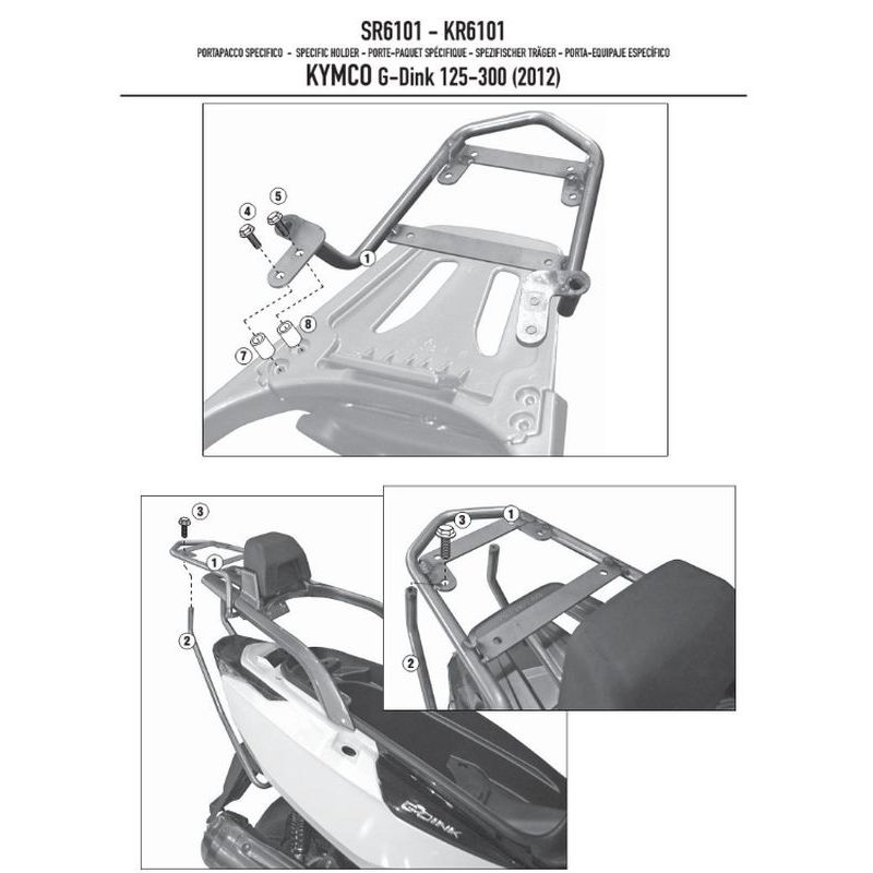 KAPPA STELAŻ KUFRA CENTRALNEGO KYMCO G-DINK 125/300 (12-15) ( BEZ PŁ