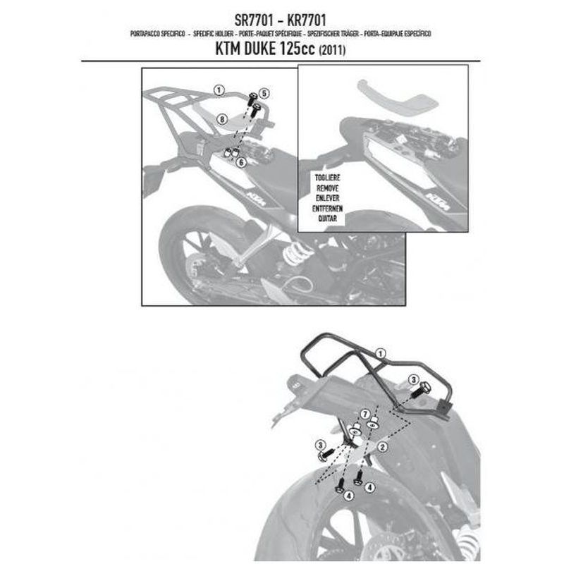 KAPPA STELAŻ KUFRA CENTRALNEGO KTM DUKE 125/300/390 (11-15) ( BEZ PŁ