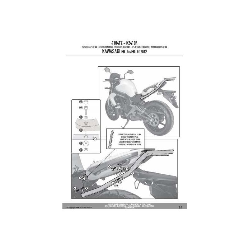 KAPPA STELAŻ KUFRA CENTRALNEGO KAWASAKI ER-6N / ER-6F 650 (12-15) ( B