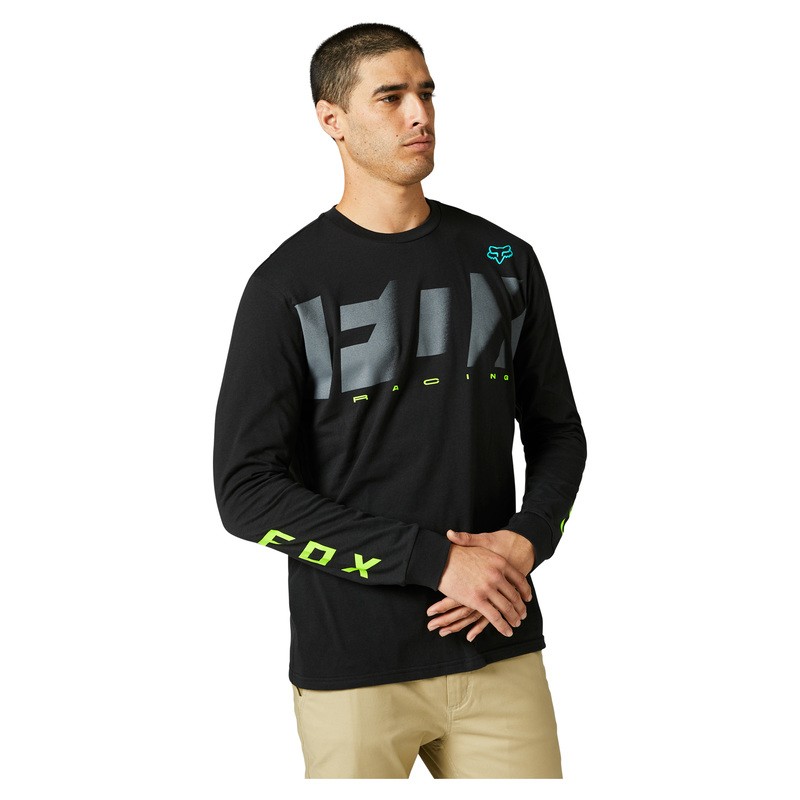 KOSZULKA Z DŁUGIM RĘKAWEM FOX RKANE PREMIUM BLACK  ENDURO CROSS