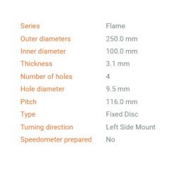 MOTO-MASTER PROMOCJA TARCZA HAMULCOWA PRZÓD FLAME KAWASAKI KX 125/250