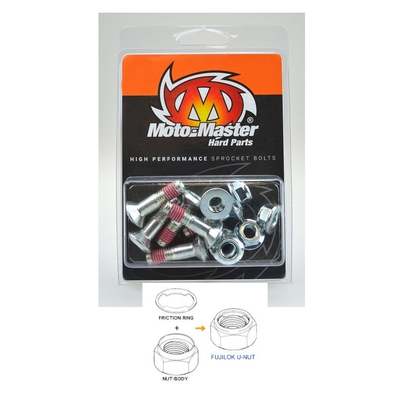 MOTO-MASTER ŚRUBY DO ZĘBATKI TYLNEJ M8X30MM (6SZTUK) FUJILOK U-NUT (