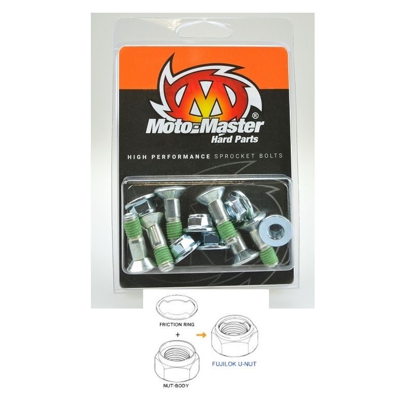 MOTO-MASTER ŚRUBY DO ZĘBATKI TYLNEJ M8X26MM (6SZTUK) FUJILOK U-NUT (