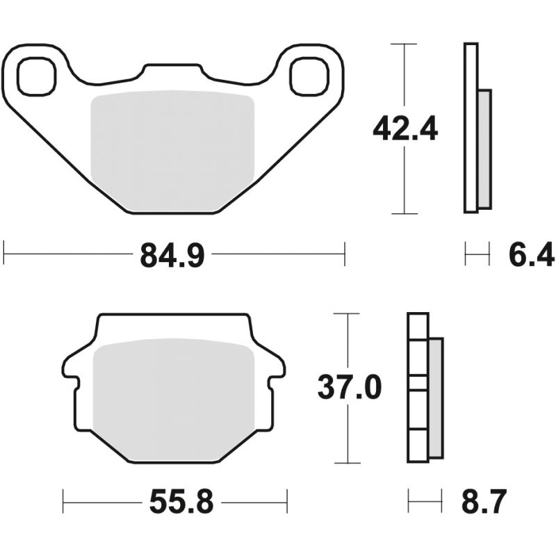 TRW ZF KLOCKI HAMULCOWE KH67/2 ORGANIC APRILIA PEGASO 125 90-91, KYMCO