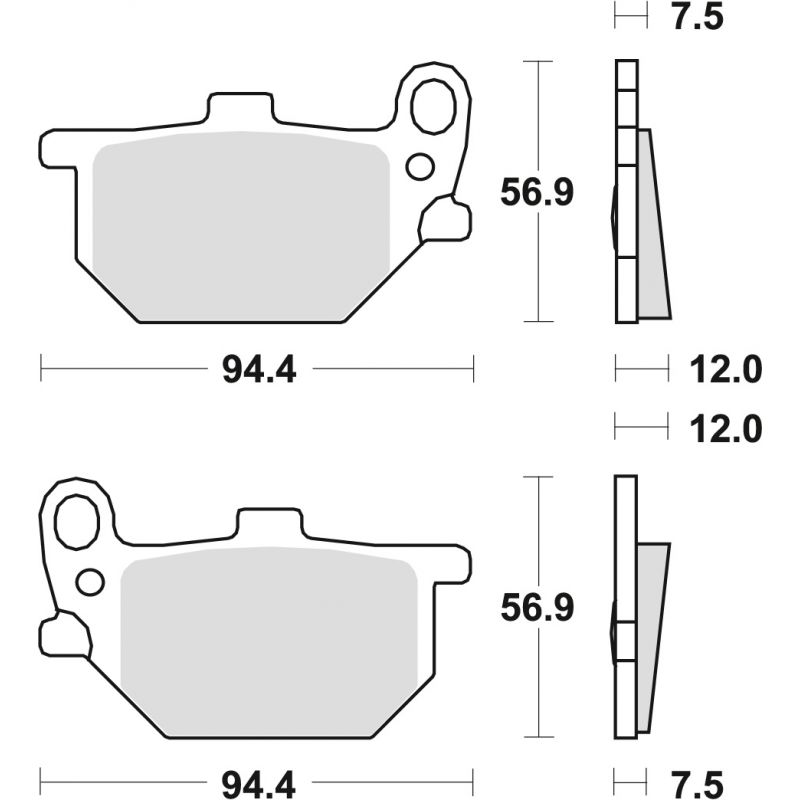 TRW ZF KLOCKI HAMULCOWE KH61 ORGANIC YAMAHA XS / XV 750 80-82, XS 850 