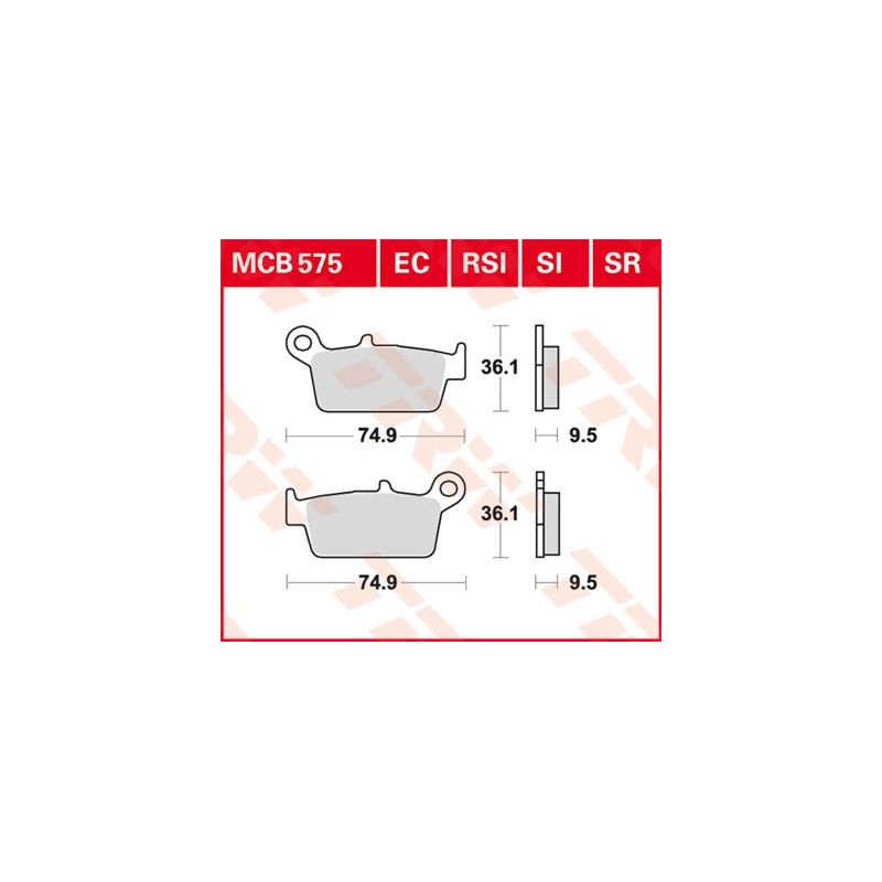 TRW ZF KLOCKI HAMULCOWE KH131 SINTER OFFROAD HONDA CRF 230 08-10, XR 2