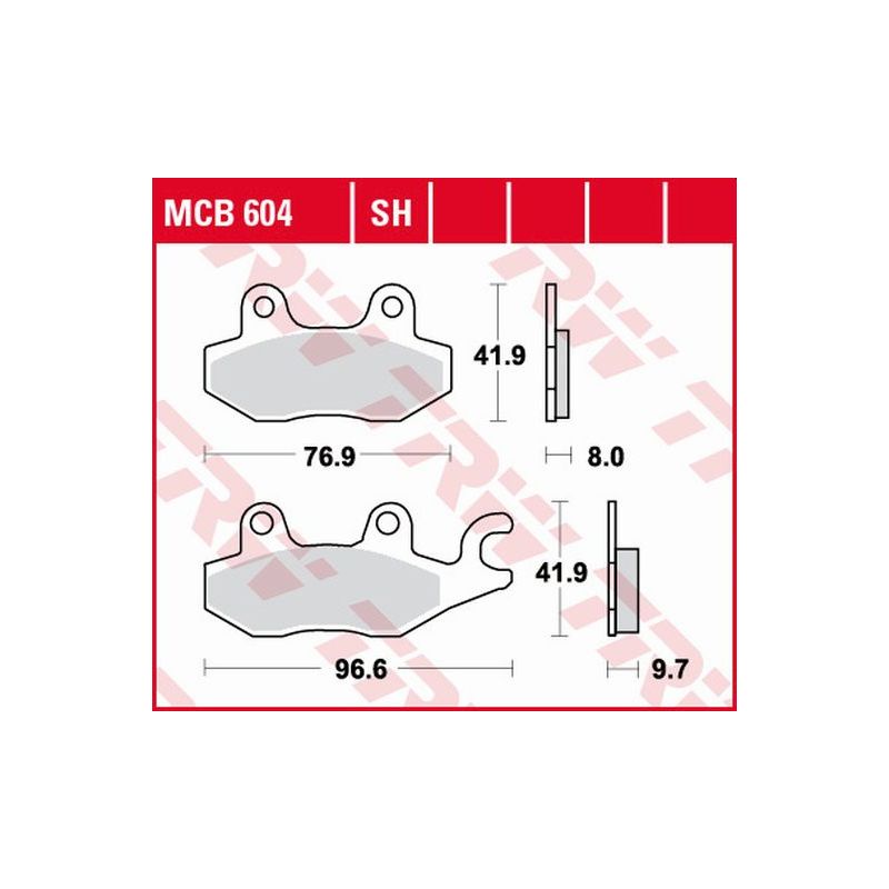 TRW ZF KLOCKI HAMULCOWE KH165/2 ORGANIC SUZUKI DR 800 97-99, TRIUMPH T