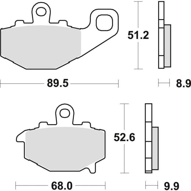 TRW ZF KLOCKI HAMULCOWE KH192 ORGANIC KAWASAKI ZX6R 600 94-16, ZX6R 63