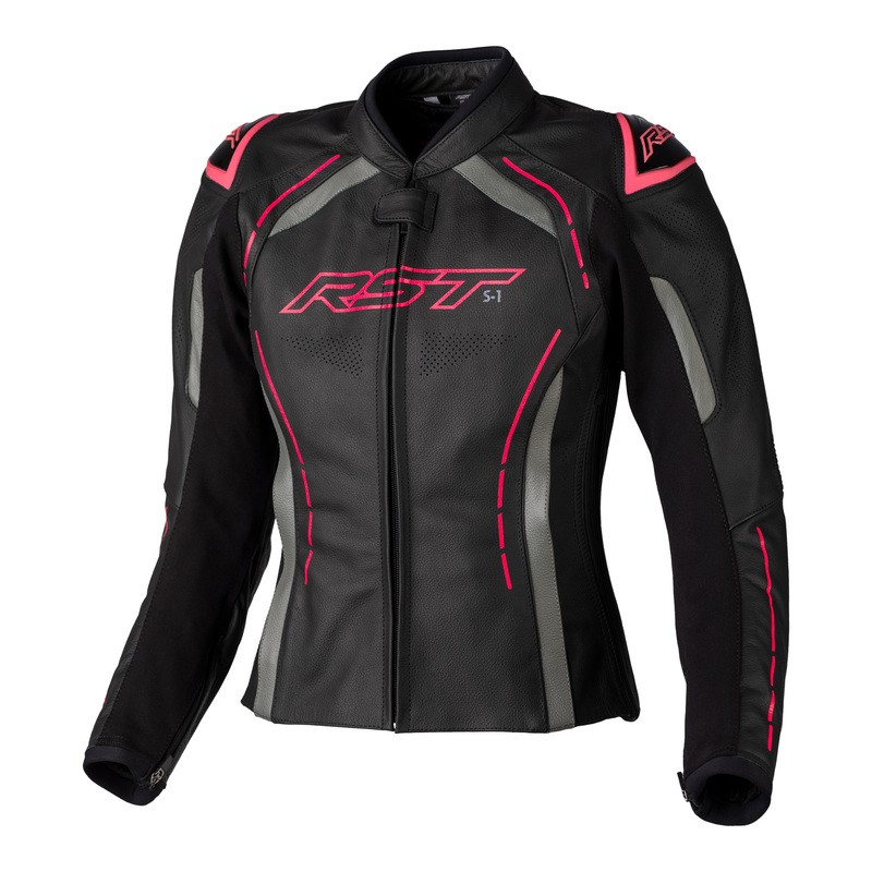 KURTKA SKÓRZANA RST LADY S1 CE BLACK/NEON PINK  (3043)