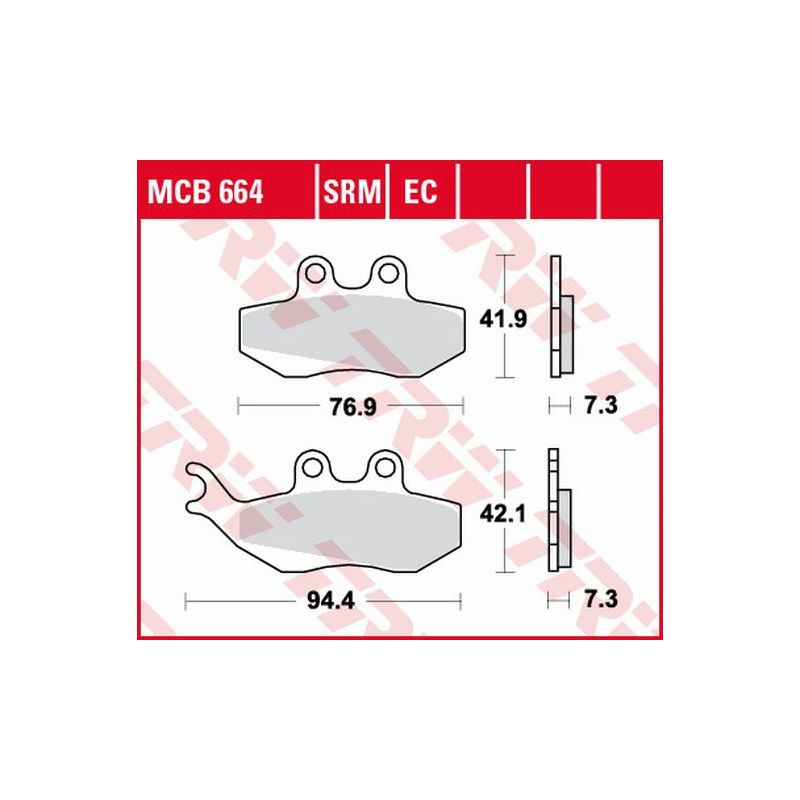 TRW ZF KLOCKI HAMULCOWE KH194 ORGANIC APRILIA RS 50 99-10, RX 50 95-06