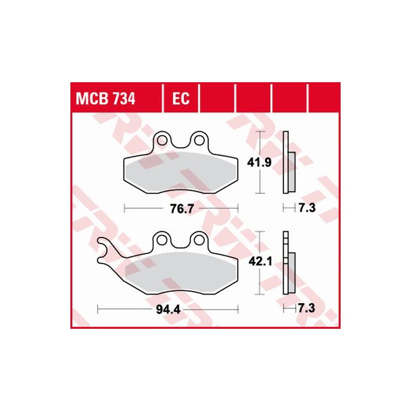 TRW ZF KLOCKI HAMULCOWE KH194 ORGANIC APRILIA SX 50 14-, YAMAHA DT 50 