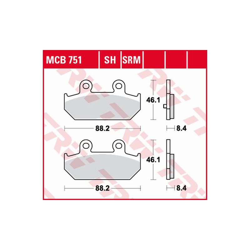 TRW ZF KLOCKI HAMULCOWE KH412 ORGANIC SUZUKI AN 400 BURGMAN 07-15, AN 