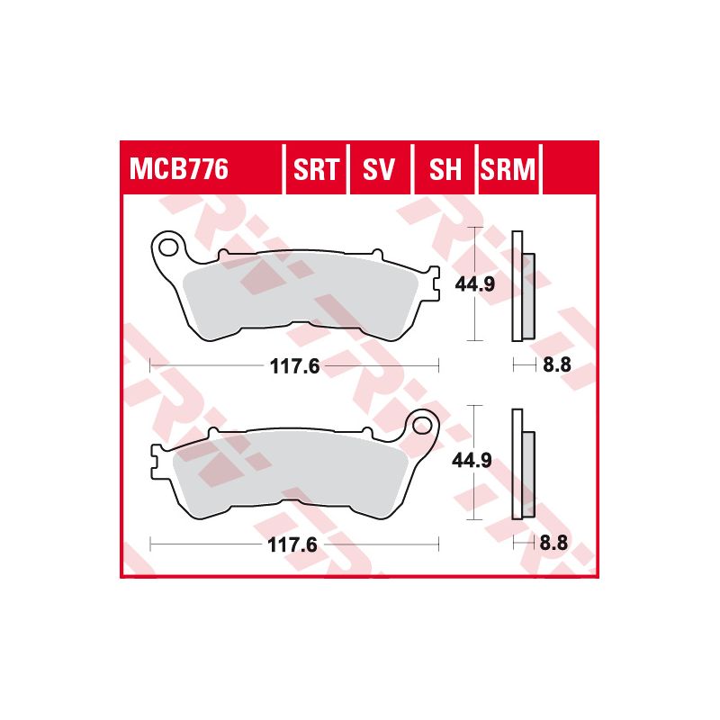 TRW ZF KLOCKI HAMULCOWE KH388 SINTER STREET HONDA CBF 500 04-08, CBF 6