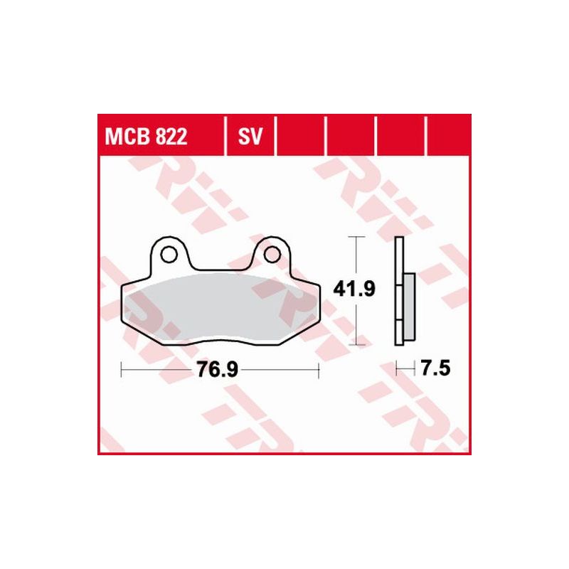 TRW ZF KLOCKI HAMULCOWE KH86 ORGANIC KYMCO NEXXON 50 08-10, NEXXON 125