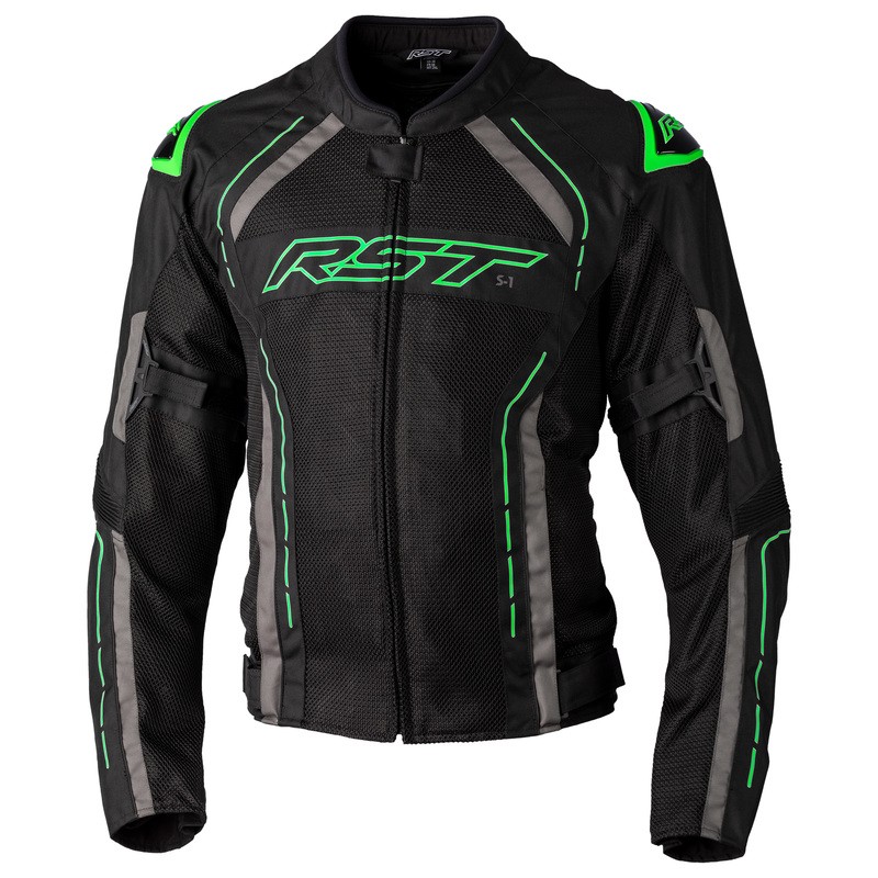 KURTKA TEKSTYLNA RST S1 MESH CE BLACK/NEON GREEN  (3117)