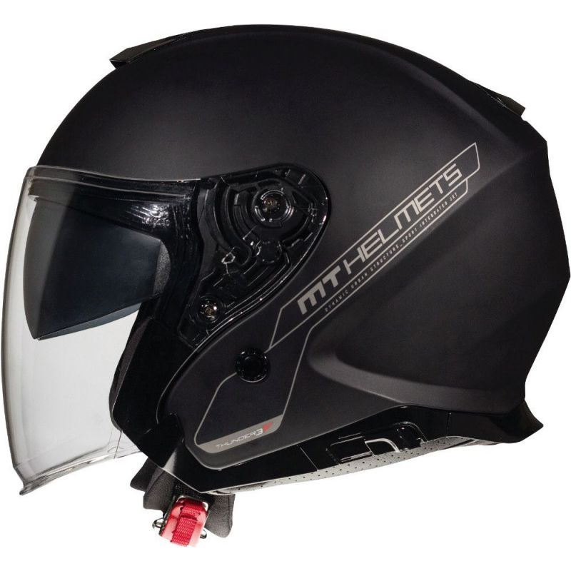 MT WYPRZEDAŻ KASK OTWARTY JET Z BLENDĄ THUNDER 3 SV JET SOLID MATT B