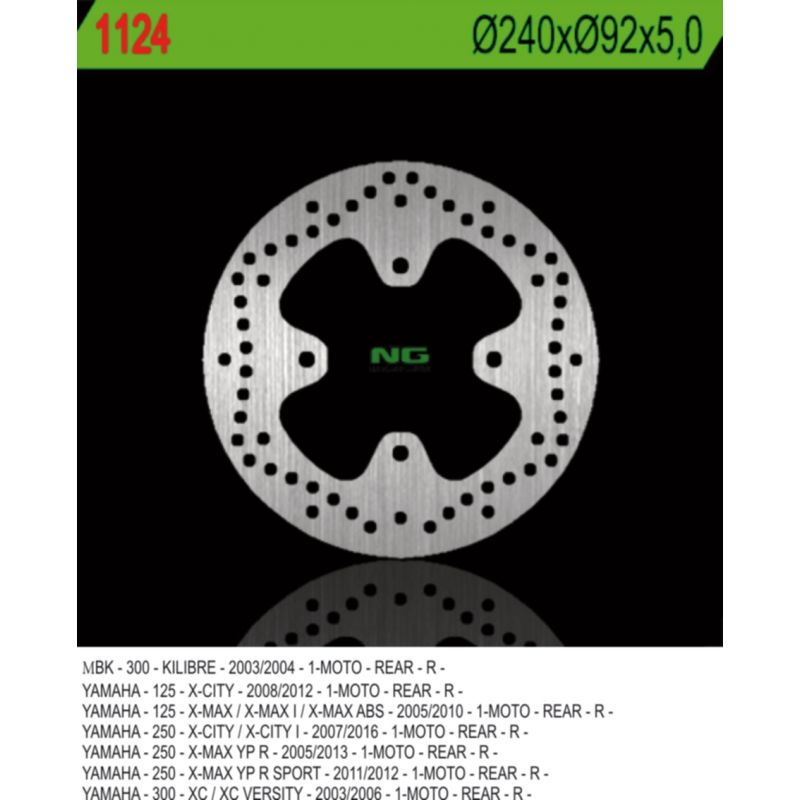 NG TARCZA HAMULCOWA TYŁ YAMAHA X-CITY 125 08-12, 250 07-17, X-MAX 125