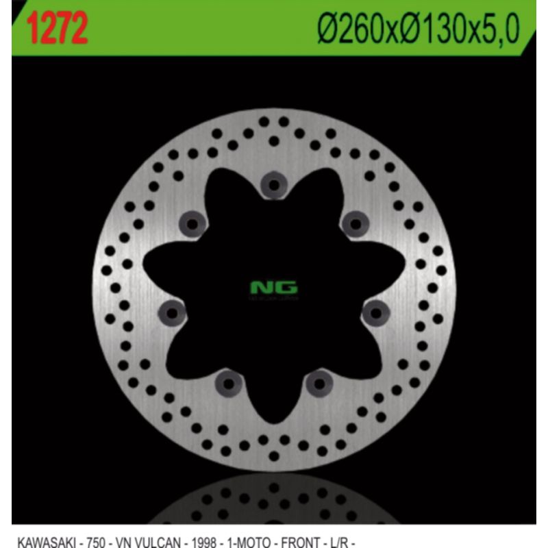NG TARCZA HAMULCOWA PRZÓD KAWASAKI VN750 VULCAN (260X130X5MM) 7 OTWOR