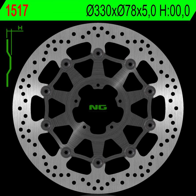 NG TARCZA HAMULCOWA PRZÓD DUCATI SCRAMBLER 800 15-18 (330X78X5,0MM) (