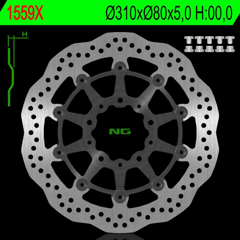 NG TARCZA HAMULCOWA PRZÓD KAWASAKI Z 1000 ABS 15-17, Z 1000 15-17, ZS