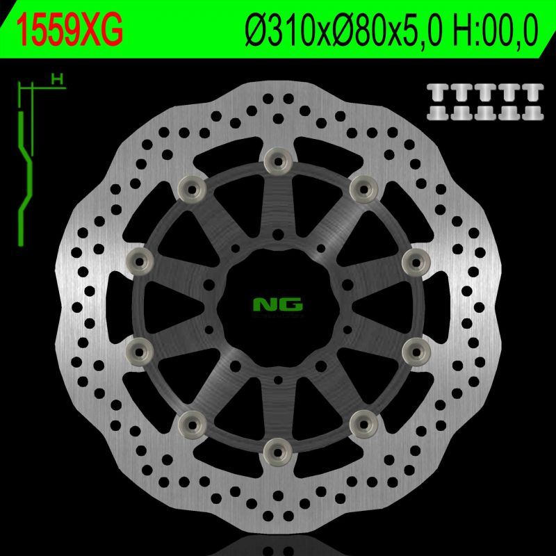NG TARCZA HAMULCOWA PRZÓD KAWASAKI Z 1000 ABS 15-17, Z 1000 15-17, ZX