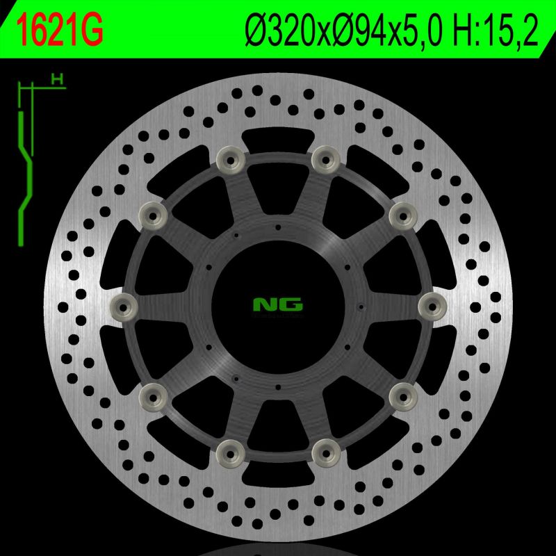 NG TARCZA HAMULCOWA PRZÓD HONDA CBR 1000RR 09-16 (ABS) SRODEK ALUMINI