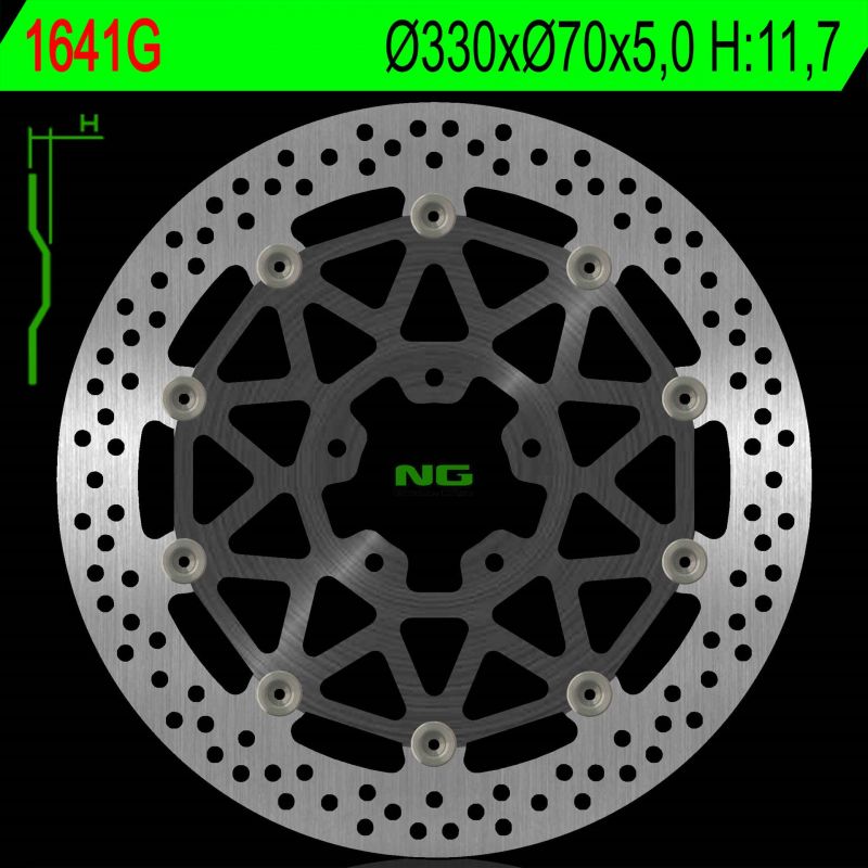 NG TARCZA HAMULCOWA PRZÓD KAWASAKI ZX 10R 17-18 (330X70X5,0MM) (5X10,