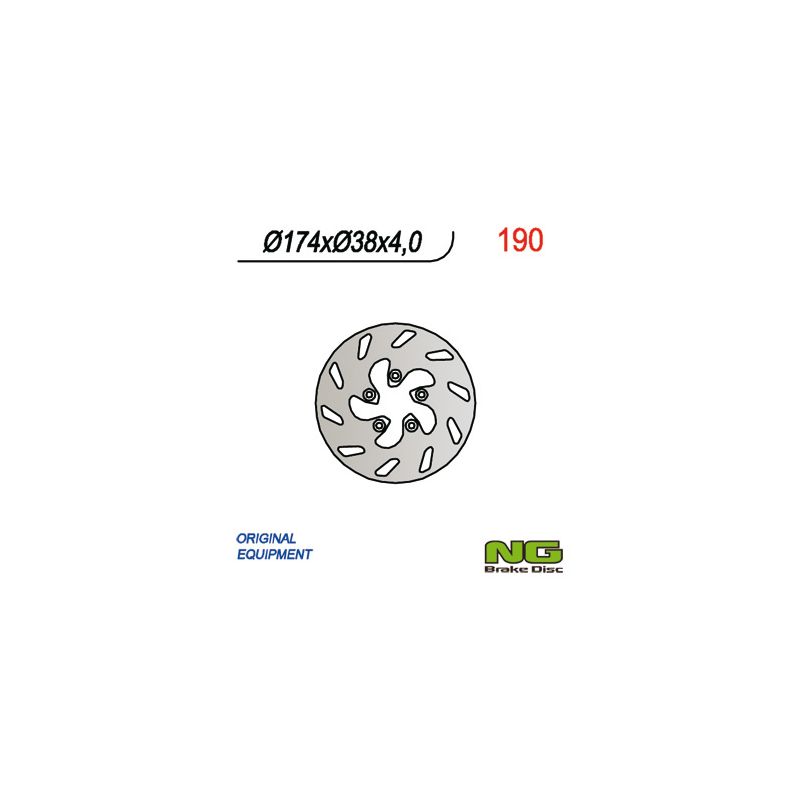 NG TARCZA HAMULCOWA PRZÓD ITALJET SKUTER (174x38x4)(5X6,5MM)