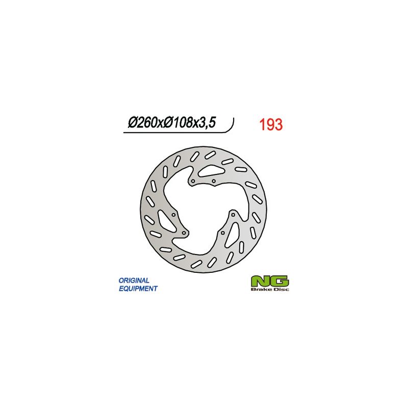 NG TARCZA HAMULCOWA PRZÓD DERBI 50/125, GAS GAS 125-450 (260x108x3,5)