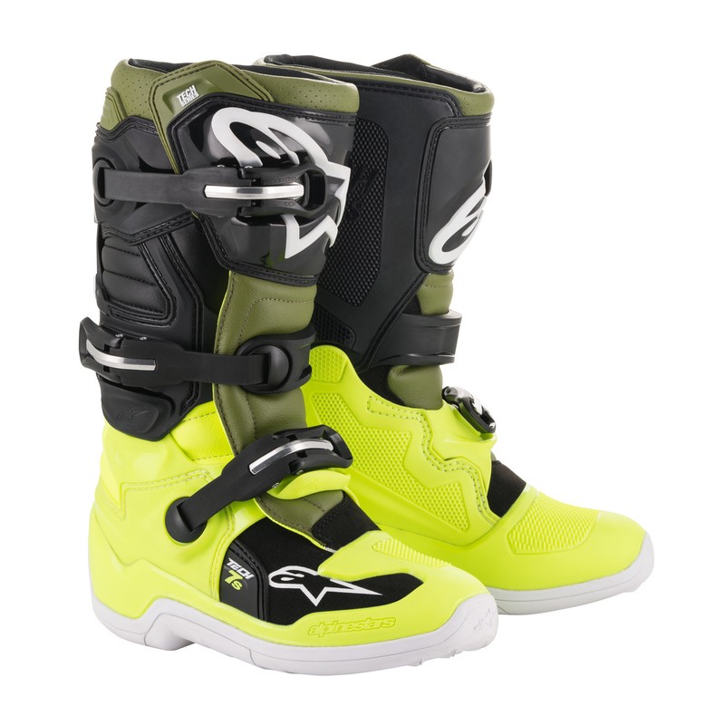 BUTY ALPINESTARS JUNIOR TECH 7S FLUO YELLOW/MILITARY GREEN BLK 