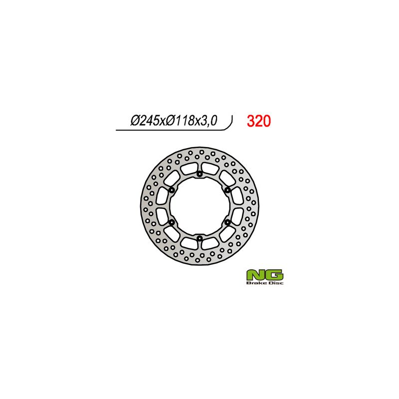 NG TARCZA HAMULCOWA PRZÓD YAMAHA YZ/YZF/WRF (245x118x3) (6X6,5MM)