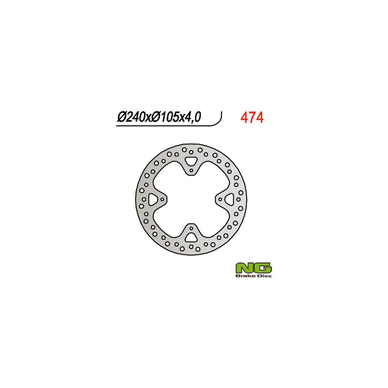NG TARCZA HAMULCOWA TYŁ HONDA XR 650R 00-06 (240x105x4) (4X6,5MM)