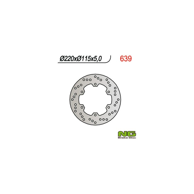 NG TARCZA HAMULCOWA TYŁ YAMAHA R6 99-02, R1 98-03 (220x115x5)