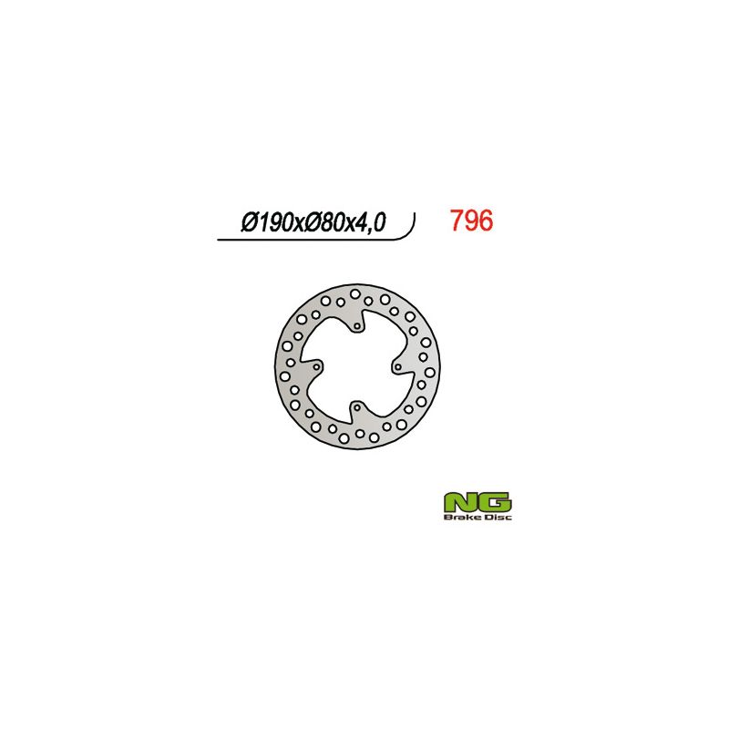 NG TARCZA HAMULCOWA TYŁ HONDA CR 80/85 (190X80X4) CRF150R (07-16)