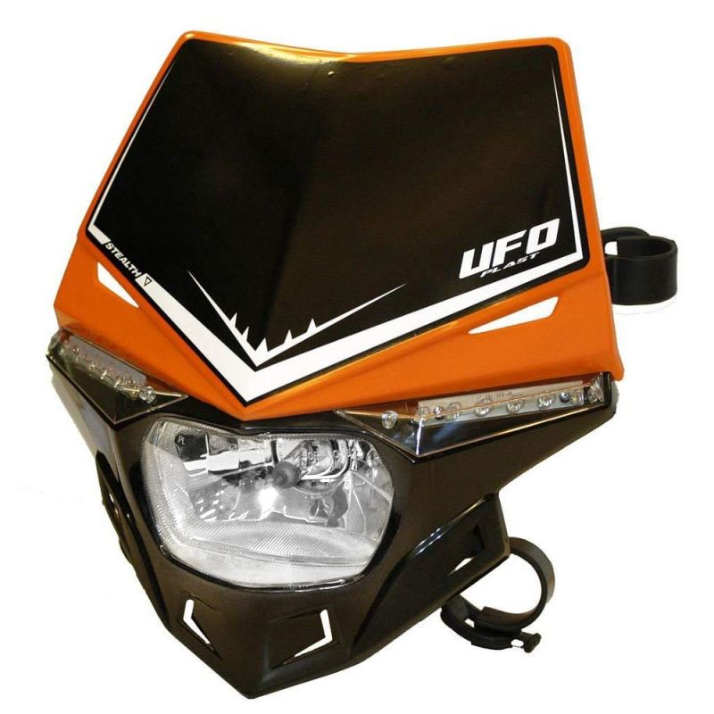 UFO LAMPA STEALTH HOMOLOGOWANA Z KIERUNKAMI LED KOLOR CZARNO-POMARAŃC
