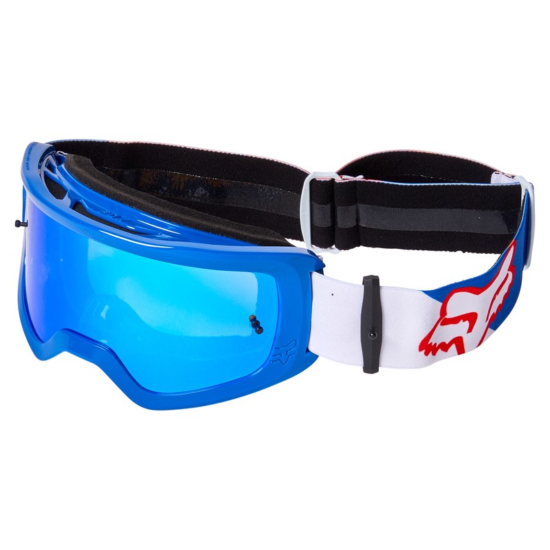 GOGLE FOX MAIN SKEW SPARK WHITE/RED/BLUE - SZYBA BLUE MIRRORED (1 SZYBA W ZESTAWIE) ENDURO CROSS