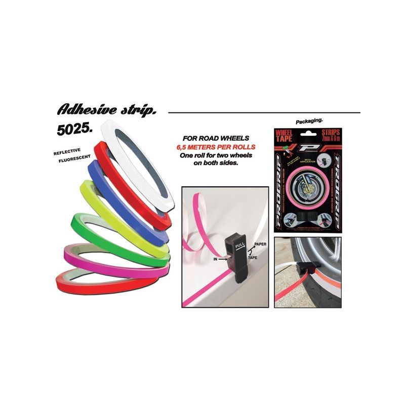 PROGRIP TAŚMA OZDOBNA NA FELGI (Z APLIKATOREM) KOLOR ŻÓŁTY FLUO (6