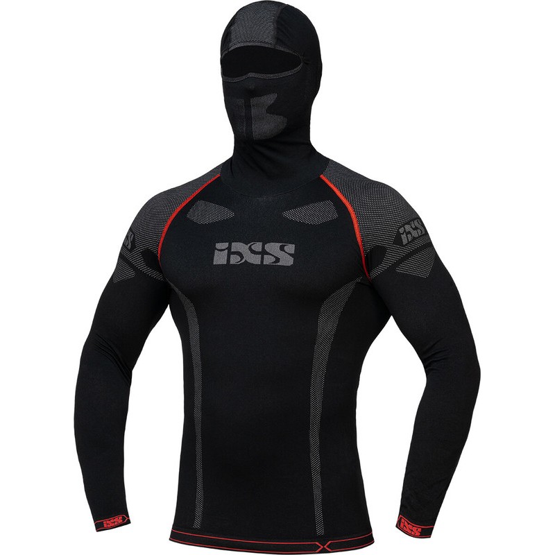 KOSZULKA TERMOAKTYWNA Z KAPTUREM IXS MERINO 365 BLACK/GREY 