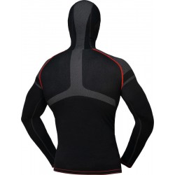 KOSZULKA TERMOAKTYWNA Z KAPTUREM IXS MERINO 365 BLACK/GREY 