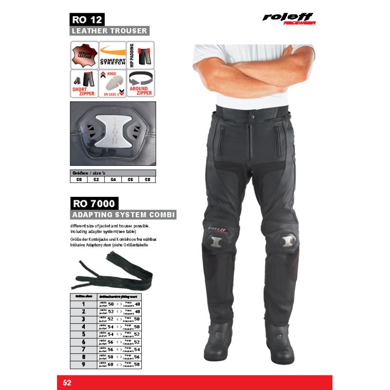 ROLEFF WIELKA PROMOCJA SPODNIE SKÓRZANE MODEL RO12 KOLOR CZARNY ROZMI