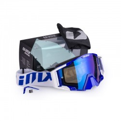 GOGLE IMX SAND BLUE/WHITE - SZYBA BLUE IRIDIUM + CLEAR (2 SZYBY W ZESTAWIE) ENDURO CROSS