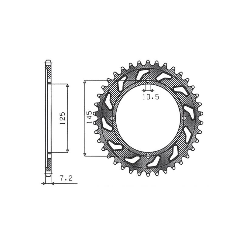 SUNSTAR ZĘBATKA TYLNA 4482 59 YAMAHA XVS 125 DRAG STAR 00-05 (JTR1874
