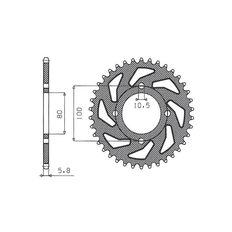 SUNSTAR ZĘBATKA TYLNA 819 41 SUZUKI GZ 250 MARAUDER (99-10), GN 250 (
