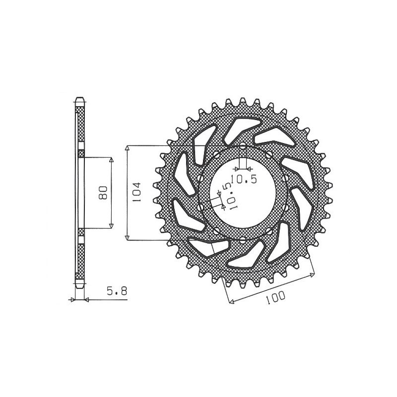 SUNSTAR ZĘBATKA TYLNA 478 45 KAWASAKI ZXR 400 (88-02), Z800 (13-14) (