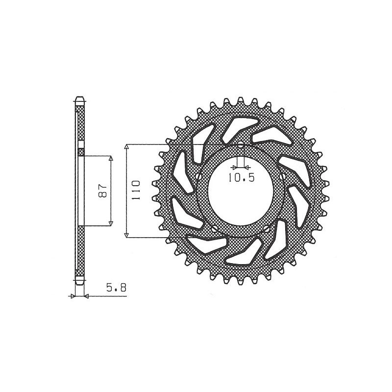 SUNSTAR ZĘBATKA TYLNA 795 46 SUZUKI SFV 650 GLADIUS 09-14 (JTR823.46)