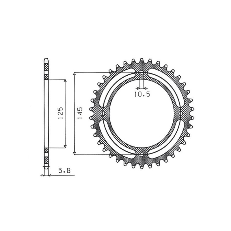 SUNSTAR ZĘBATKA TYLNA 857 47 YAMAHA XV 125 VIRAGO, XVS 125, TT 600RE 
