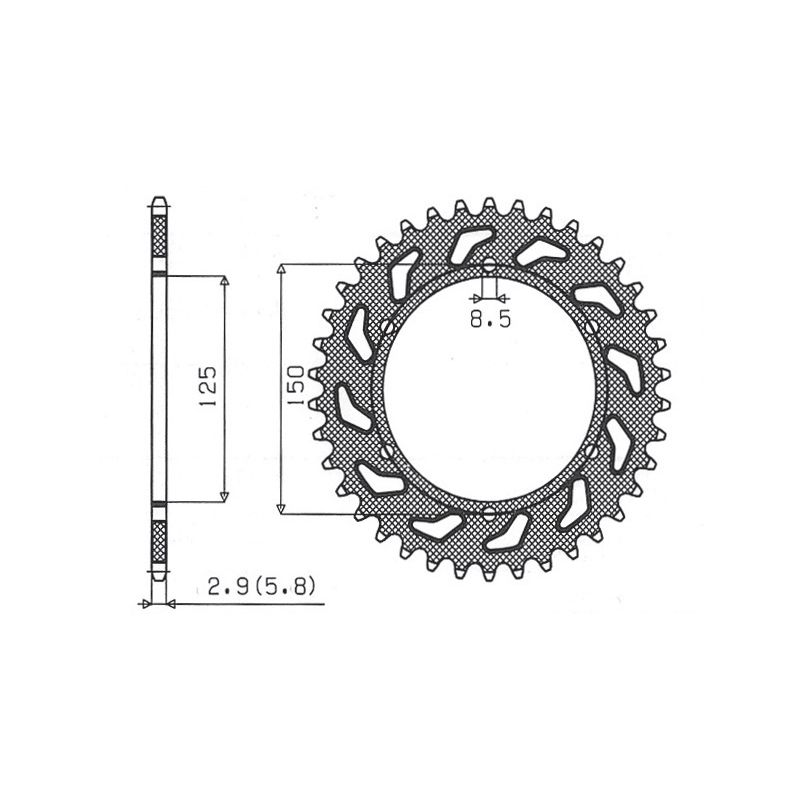 SUNSTAR ZĘBATKA TYLNA 899 43 KTM SX/EXC (JTR897.43) (ŁAŃC. 520) (89