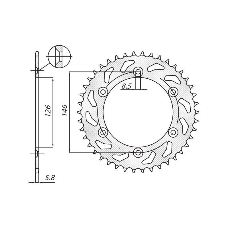 SUNSTAR ZĘBATKA TYLNA 808 50 SUZUKI RM/RMZ(JTR808.50) (ŁAŃC. 520) (